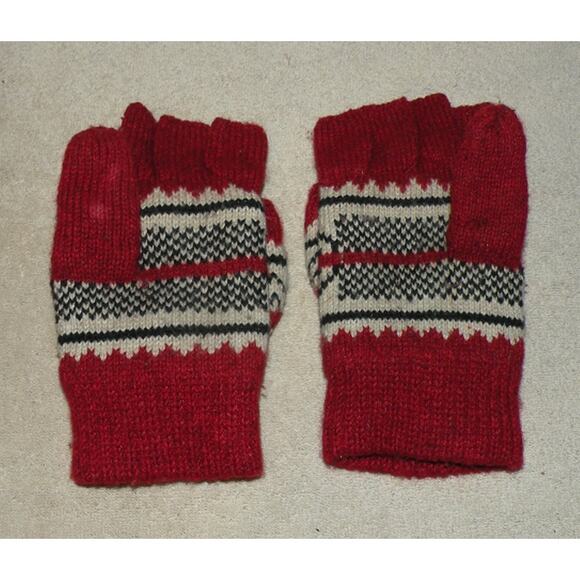 Woolrich Fair Isle Convertible Women’s Size S/M Wool Blend Gloves Mittens - Picture 3 of 4